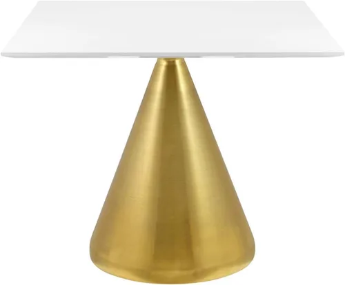 Vista 9 de Modway Tupelo - Mesa de comedor cuadrada de 28 pulgadas, color dorado y blanco