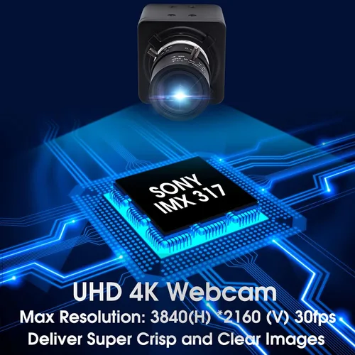 Vista 3 de SVPRO Cámara web 4K Ultra HD - Zoom óptico 5X, cámara USB UHD de 3840 x 2160 @30 fps con sensor Sony IMX317 para Mac/Window/Linux