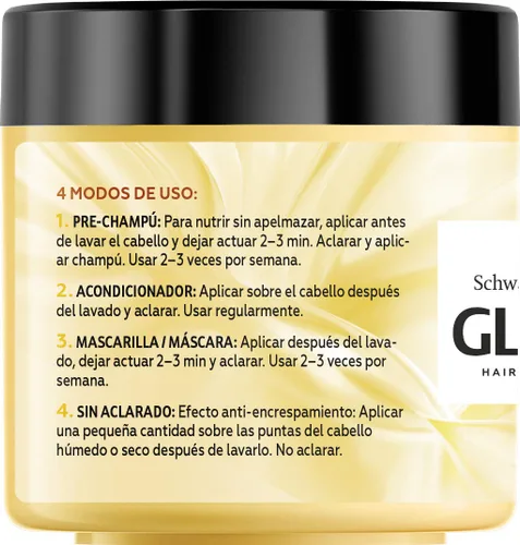 Vista 7 de Schwarzkopf Gliss 4 en 1 Máscara máscara con proteína y manteca de karité 13.5 fl oz