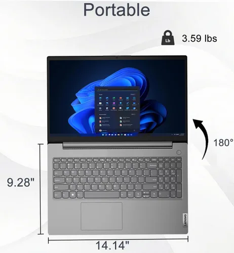 Vista 7 de Lenovo V15 - Computadora portátil, 15.6" FHD, AMD Ryzen 5 7520U