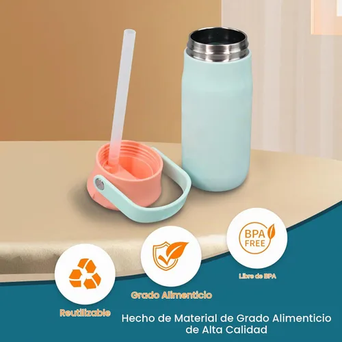 Vista 5 de Popote de repuesto compatible con botella de agua Zak de 14 oz Designs Harmony, paquete de 4 con 1 cepillo (paquete de 6)