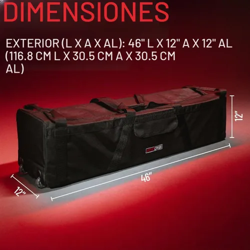 Vista 6 de Bolsa con ruedas Gator Cases MiZone para equipo de batería, 46" x 12" x 12" (GP-HDWE-1246W)