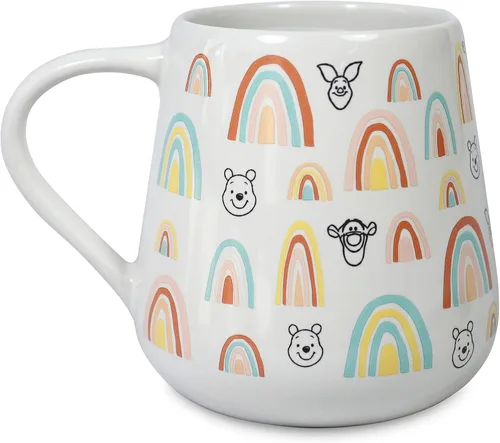 Vista 3 de Disney Store - Taza de arcoíris oficial de Winnie the Pooh and Pals, regalos de inauguración de la casa para hombres, mujeres y niños