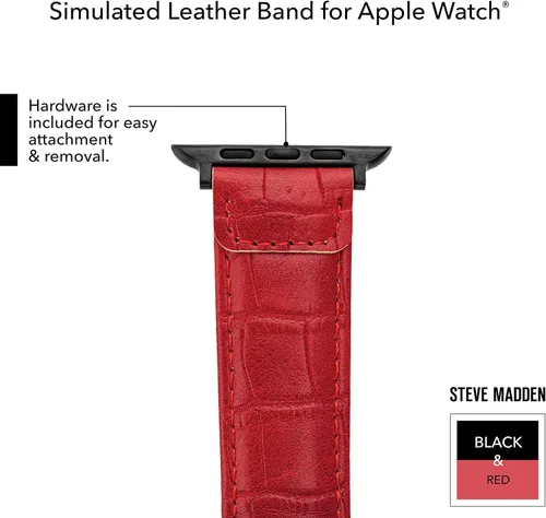 Vista 6 de Steve Madden Correa de moda de grano de cocodrilo para Apple Watch