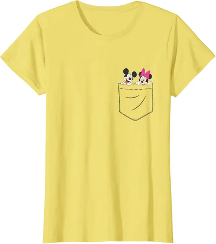 Vista 31 de Disney Mickey & Minnie Mouse - Camiseta de bolsillo pequeño para pareja
