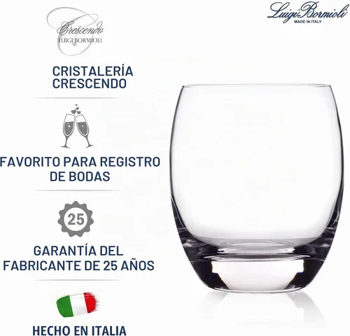 Vista 5 de Luigi Bormioli Crescendo - Vasos de 15.5 onzas, juego de 4, cristal SON-hyx, fabricado en Italia.