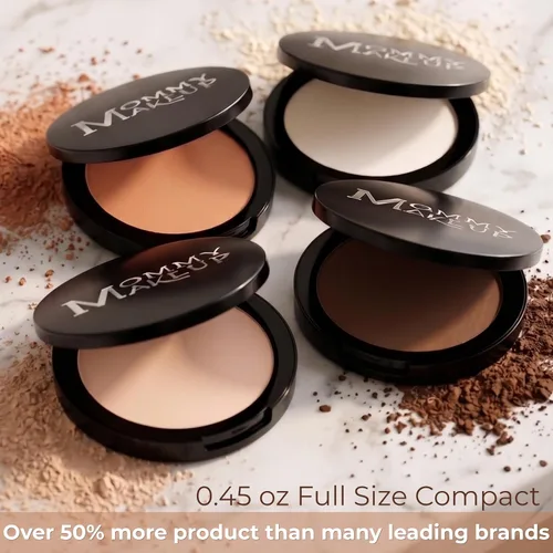 Vista 5 de Mineral Dual Powder - Base mineral prensada 4 en 1 con SPF 15 para un brillo impecable, sin aceite, sin talco, sin gluten, 0.45 onzas