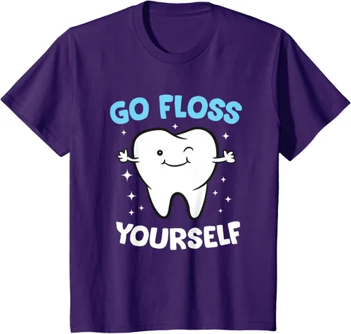 Vista 27 de Camiseta higienista dental, asistente dental, Go Floss Yourself dentista, Negro, S