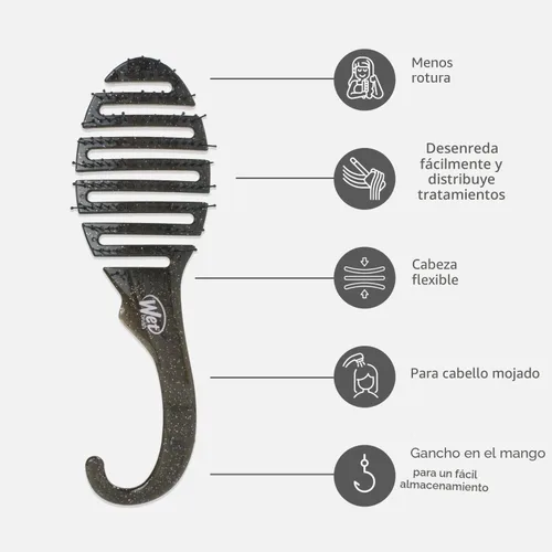 Vista 4 de Wet Brush Cepillo de ducha desenredante para el cabello – Cerdas exclusivas IntelliFlex ultra suaves – Minimiza el dolor y protege contra puntas