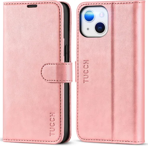 Vista 16 de TUCCH Funda Tipo Billetera para iPhone 13 (6.1") 2021, con Bloqueo RFID, con Soporte para 3 Tarjetas, de Piel Sintética, Tipo Folio