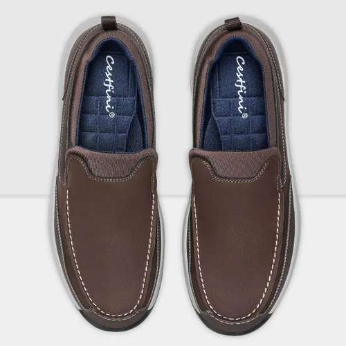 Vista 3 de Cestfini Zapatos sin cordones para hombre, mocasines casuales para caminar con soporte para el arco, zapatos ortopédicos ligeros y antideslizantes