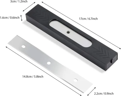 Vista 2 de EHDIS Cuchillas de repuesto de 6 pulgadas para raspador de pintura, cuchillas de acero inoxidable para raspadores de ventana, doble filo, paquete