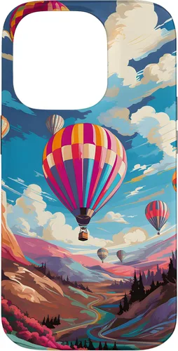 Vista 17 de Colorful Hot Air Balloons Pop Art Style Case for iPhone 17