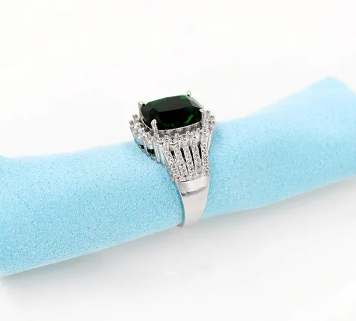 Vista 8 de Uloveido Anillos de corte cojín ajustables chapados en platino y oro rosa de 5 quilates con circonita cúbica para mujer Y987, Metal, Zirconia cúbica