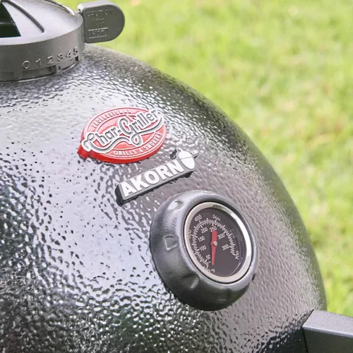 Vista 10 de Char-Griller® AKORN® Jr. Parrilla y ahumador de carbón Kamado portátil con rejillas de hierro fundido y tapa de bloqueo con 155 pulgadas cuadradas