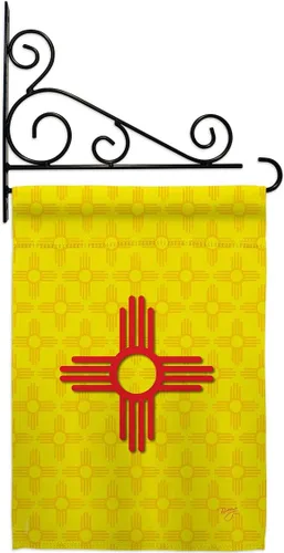 Vista 11 de Bandera de jardín de Estados Nuevo México Regional Estados Unidos Territorios Americanos República País Particular Área Pequeña Decorativa Patio