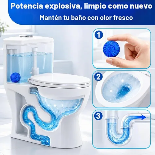 Vista 4 de Msvvko Limpiador para inodoro, tabletas limpiadoras automáticas para la cisterna del inodoro, tabletas azules para inodoro para desodorizar
