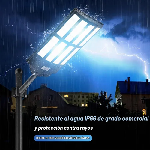 Vista 7 de Luces solares de calle de 8000 W para exteriores, gran angular, luces solares al aire libre del atardecer al amanecer, luz de estacionamiento