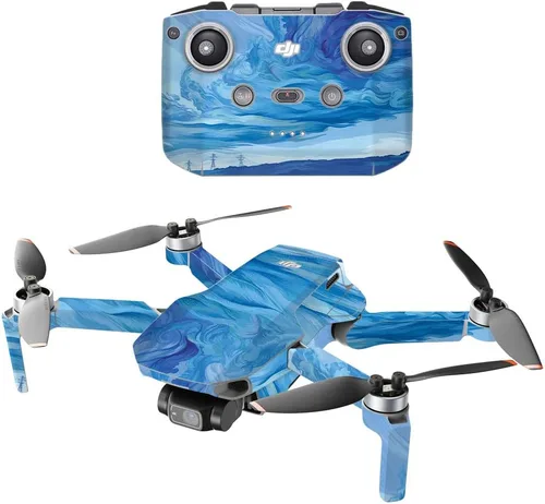 Vista 8 de MightySkins - Compatible con DJI Mini 2 Dron portátil - Angry Ripple Funda protectora de vinilo duradera y única Fácil de aplicar, quitar
