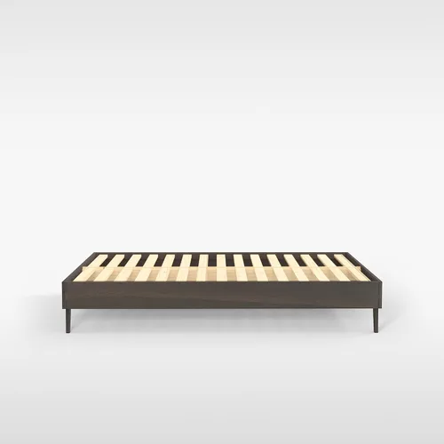Vista 7 de Plataforma moderna para cama - Diseño de madera maciza - Fabricado en Estados Unidos - Fácil de armar, Madera, gris