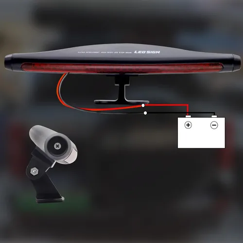Vista 3 de Tercera luz LED de freno, luz trasera central de montaje alto, barra de luz roja universal para remolque, para automóvil, SUV, camión, 28 LED de 12