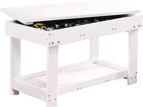 Vista 8 de Mesa de actividades para niños YouHi con tablero para actividades de bloques (Marrón oscuro)