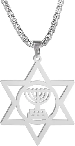 Vista 31 de EUEAVAN Collar con dije de estrella de David contra el mal de ojo de seis puntas con dije de estrella de David, hexagrama demoníaco religioso