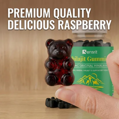 Vista 7 de Shilajit Gummies 600mg Resina Shilajit pura del Himalaya Energía natural, resistencia, claridad mental y apoyo de vitalidad para hombres
