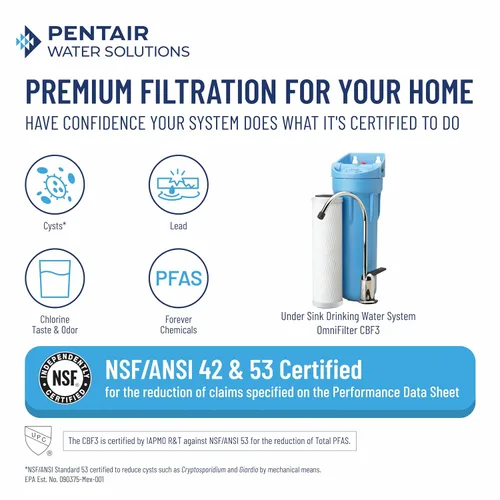 Vista 3 de Pentair OMNIFilter CBF3 Sistema de filtración de agua, sistema de filtro