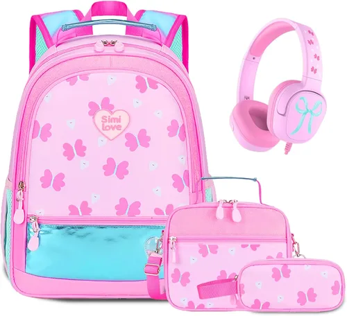 Vista 16 de Juego de mochila de 3 piezas, Arco rojo negro, Escuela