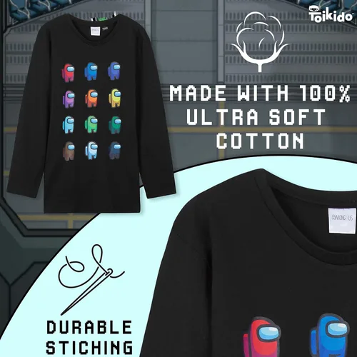 Vista 4 de Among Us Camiseta de manga larga para niños, regalos para jugadores