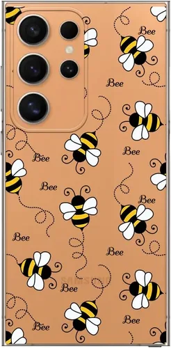Vista 7 de Blingy's Funda para Samsung Galaxy S24 Ultra, para mujeres y niñas, diseño de abejas divertidas de moda, lindo estilo de animal, transparente