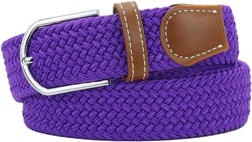 Vista 37 de Mixed Color Woven Stretch Braided Belts for Men and Women Fashion Elastic Belts