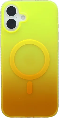 Vista 7 de Funda degradada para iPhone 14 Pro - Diseño multicolor degradado naranja y amarillo, resistente a los impactos y con imanes