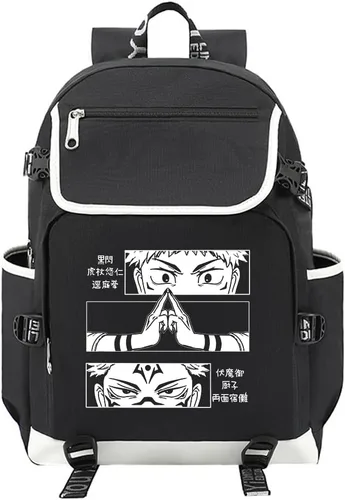 Vista 7 de DIOMMELL Mochila de anime con capacidad de lona, mochila para computadora portátil