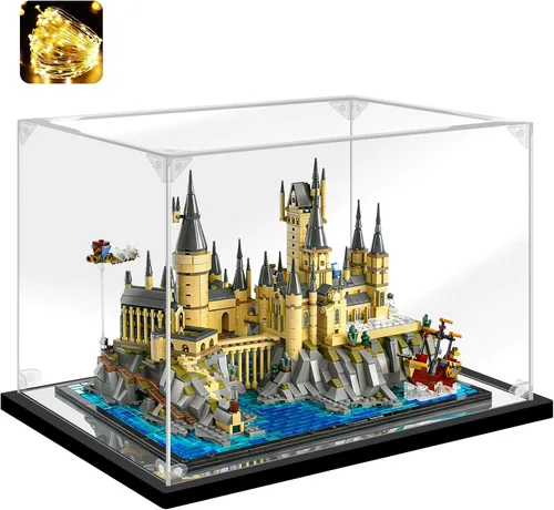 Vista 26 de Vitrina de acrílico para coleccionables, caja de exhibición de acrílico para Lego 43172, juguetes de construcción de castillos, estuche acrílico