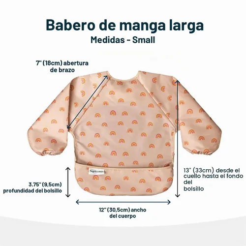 Vista 5 de Tiny Twinkle - Babero a prueba de suciedad para bebés y niños pequeños, bonito, de manga larga, impermeable, lavable a máquina, cierre a prueba