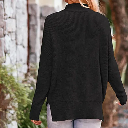 Vista 3 de TOPINCN Women's Loose Turtleneck Knit Sweater Long Basic Tunic Leisure Batwing Sleeve Long Sleeve Loose Stretch Sweater