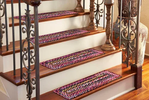 Vista 47 de Unique Loom Colección Trenzada Chindi - Alfombra de área (1 pie 2 pulgadas x 6 pies 1 pulgada, pasillo, multi/azul)