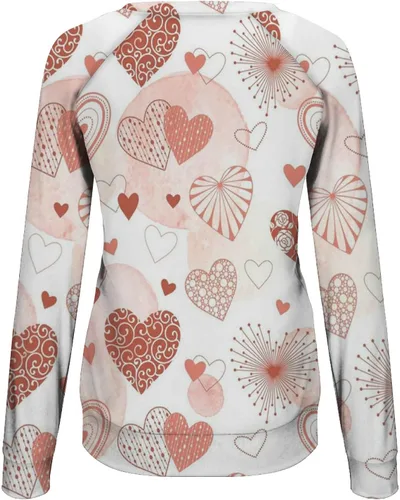 Vista 37 de Sudadera de manga larga con estampado de leopardo y corazón para mujer, para el día de San Valentín, sin botones, para niñas, regalos