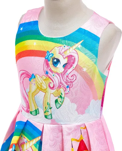 Vista 4 de Dressy Daisy - Vestido de unicornio arcoíris disfraz de fantasía para niñas