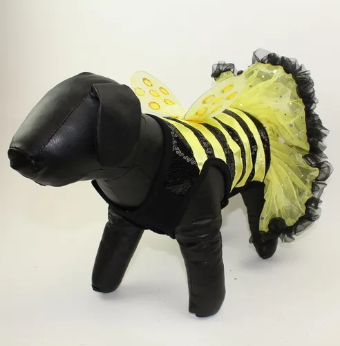 Vista 3 de Vestido de disfraz de abejorro para perros, talla XS