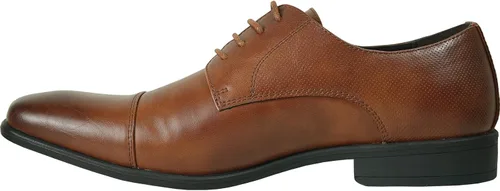 Vista 6 de bravo! Zapato de vestir para hombre King clásico con cordones Oxford liso o puntera o punta de ala de cuero calcetín ancho medio y ancho tamaño de 6