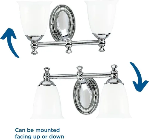 Vista 2 de Progress Lighting P3028-15 Victorian Bath & Vanity, 16-5/8 pulgadas de ancho x 8-1/2 pulgadas de alto, cromo