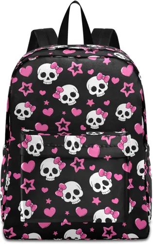 Vista 30 de MNSRUU Mochila para estudiantes para la escuela, Halloween, mochila luminosa de murciélagos para laptop, mochila estética para niñas, niños, mochila