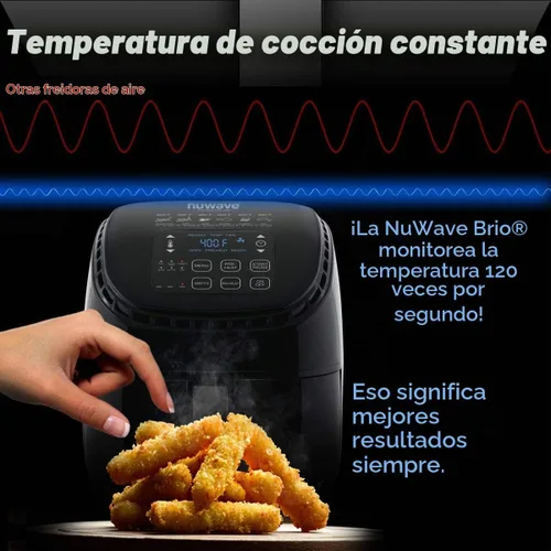Vista 3 de [Renovado] Nuwave Brio - Freidora de aire de 3 cuartos de galón, controles digitales
