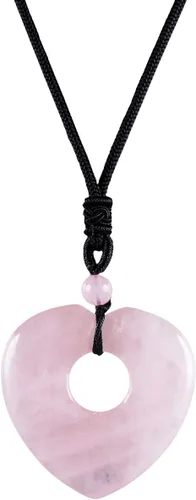 Vista 10 de TUMBEELLUWA Collar con colgante de piedra preciosa de corazón de cristal para hombre para mujer, colgante de piedra de cristal curativo natural
