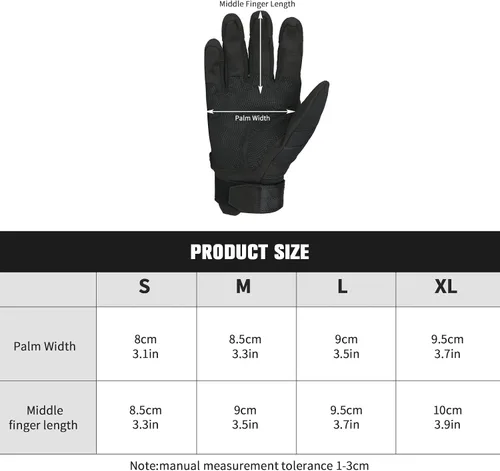 Vista 5 de FREE SOLDIER Outdoor Gloves for Men, Motorcycle Gloves for Cycling Hiking Camping Climbing, Airsoft Gloves for Paintball and Shooting