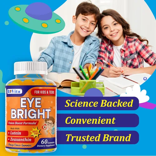 Vista 9 de Eye Bright - Gomitas de luteína para niños y adolescentes, vitaminas oculares con luteína y zeaxantina, suplementos de salud ocular para apoyo