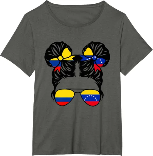 Vista 62 de Camiseta Half Colombian Half Venezolan Girl Colombia Kids Heritage, Gris